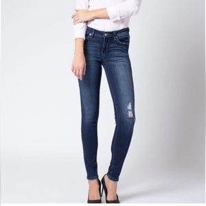 Kancan USA Women's Five Pocket Ankle Length Mid-Rise Denim Jeans - kc6034d